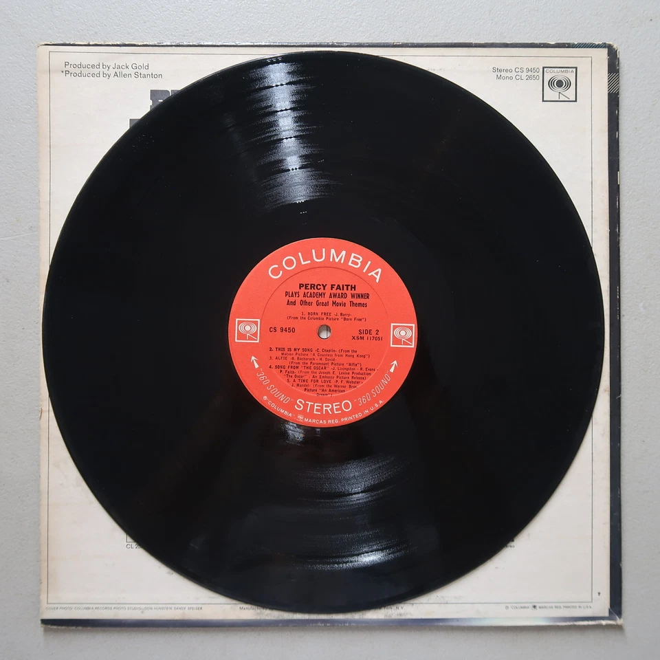 Percy Faith plays the Academy Award Winner Born Free Vinyl LP Columbia VG 65 Foto 4 de 4