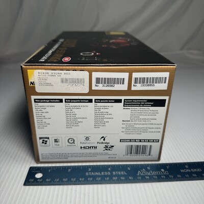 Box for Nikon D3200 DSLR Red Body Camera Kit - Box Only - CAMERA