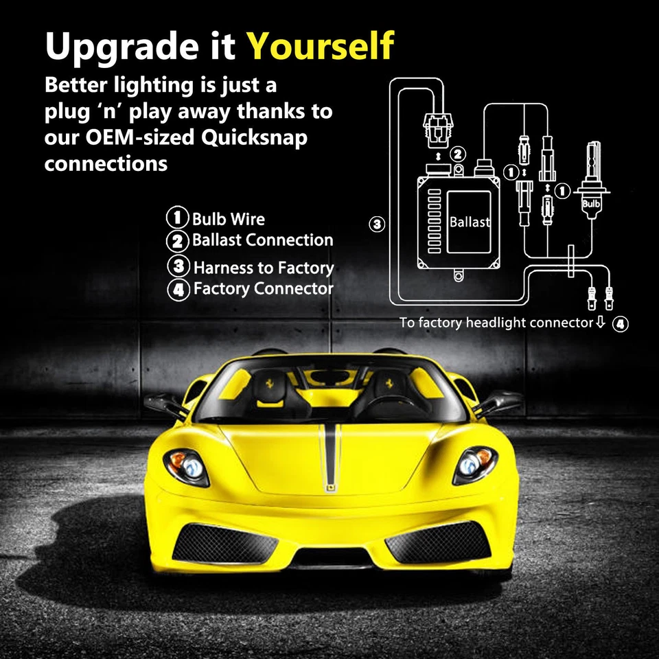 XENTEC 35w Xenon HID KIT 9006 6000K BRIGHT BLUE Beam Headlight Conversion Light - Image 4 of 4