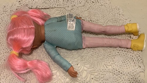 Rare 15" Corolle pink Hair Freckled Vinyl Soft Plush Rag Doll Toy 2020 France - Foto 11 di 12