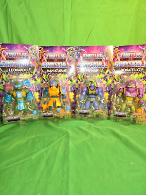 Turtles Of Grayskull Wave 1 Complete Set Of 4 TMNT MOTU Origins UN-PUNCHED NEW