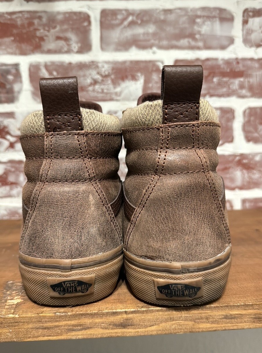 VANS Sk8-Hi MTE Leather Brown Gum Sole Men's Size 8 | eBay