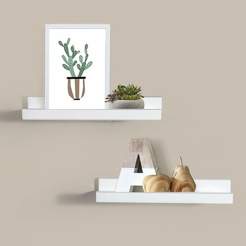 Set of 2 Floating Wall Shelves Picture Ledge Display Rack Book Hanging Shelf - Picture 7 of 13