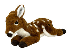 FAO SCHWARZ Brown Spotted Fawn Deer 14" Plush Adopt A Pet Laying Down 2020