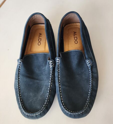 Mocassin à enfiler en daim bleu gris ALDO chaussures de conduite hommes 9 - Photo 1/7