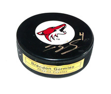 Brandon Gormley Phoenix Coyotes Autographed Hockey Puck  A3924