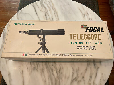 Vintage Precision Made Kmart Focal Telescope 20X60X60MM In