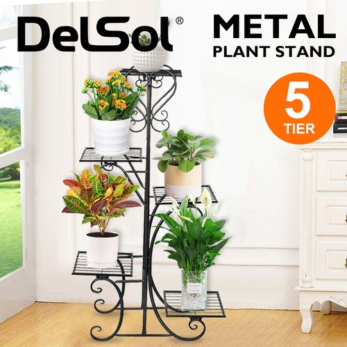 DelSol Plant Stand Metal Flower Pots Holder Indoor Display Rack Corner Outdoor - Picture 24 of 51