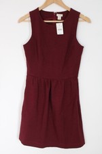 NWT J Crew Factory XS Maroon Red Daybreak Ponte Tank Fit Flare Dress C0250