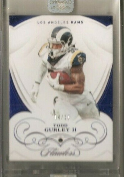 2019 Panini Flawless TODD GURLEY II Encased Sapphire Blue Diamond 4/10 #37 Rams