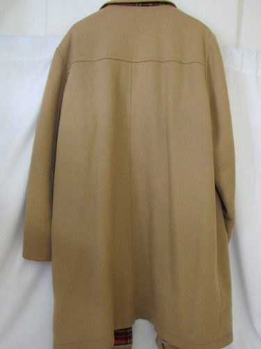 VTG Zero King Baskin Overcoat Wool-Nylon Blend Plaid Lining Made In USA 46L - Picture 13 of 17