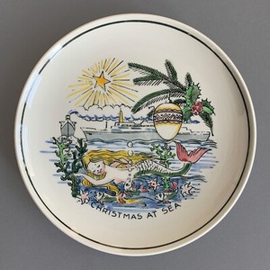 Holland America Line Mermaid Plate Christmas At Sea Decorative Wall 6.5"