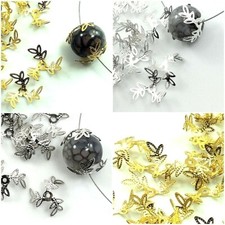 Flower Beads Caps Gold Silver Jewelry Findings 18pcs 14mm Free Shipping