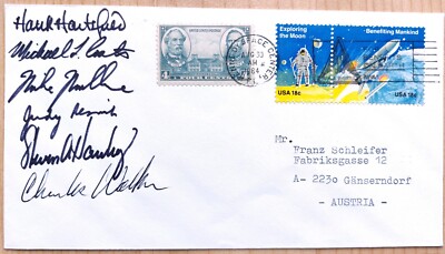 STS-41-D  u.a. JUDY RESNIK/Challenger  handsignierte Unterschriften auf Umschlag