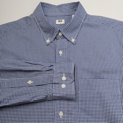Uniqlo Blue Gingham Shirt Men Uniqlo Mens S Blue Cotton Long