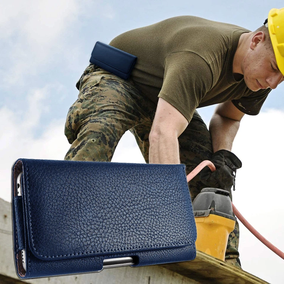 For iPhone 6 6s 7 8 Plus Leather w Carrying Belt Loop Clip Holster Case Cover - Image 2 of 4