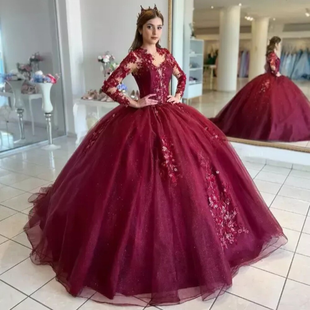sweet 16 burgundy dresses Sweet 16 Quinceanera Dress Maroon Quinceanera Gown Sweet 16 Burgundy Dresses Ball Gown