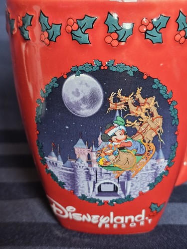 Disneyland Resort Parks Mickey Mouse Reindeer Holly Mug Cup - Picture 2 of 8