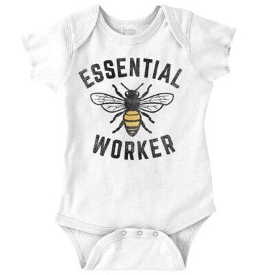 Earth Day Bumble Bee Essential Worker Joke Newborn Baby Boy Girl Infant Romper