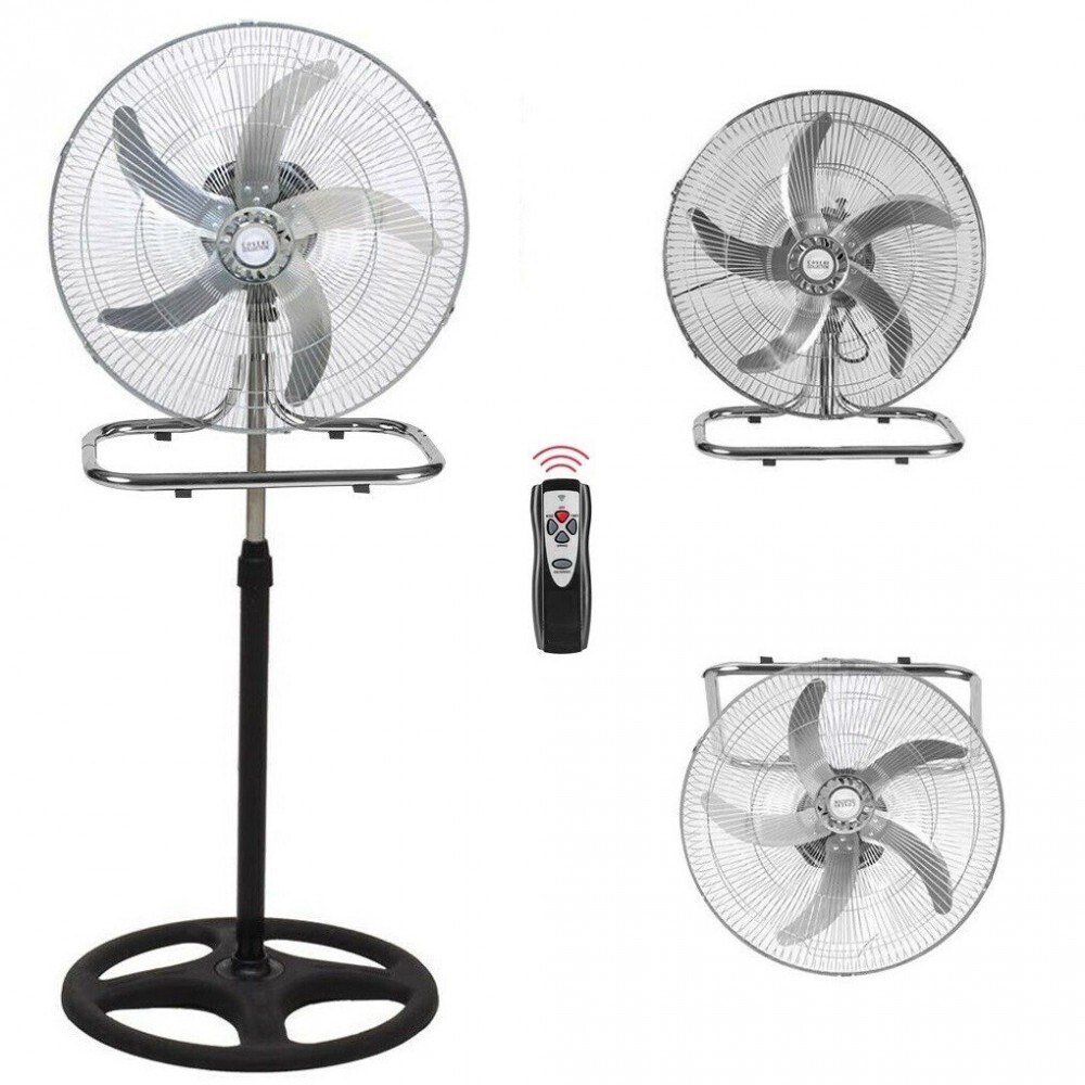 Ventilateur mural et table 3in1 50cm 65W noir avec télécommande 75144