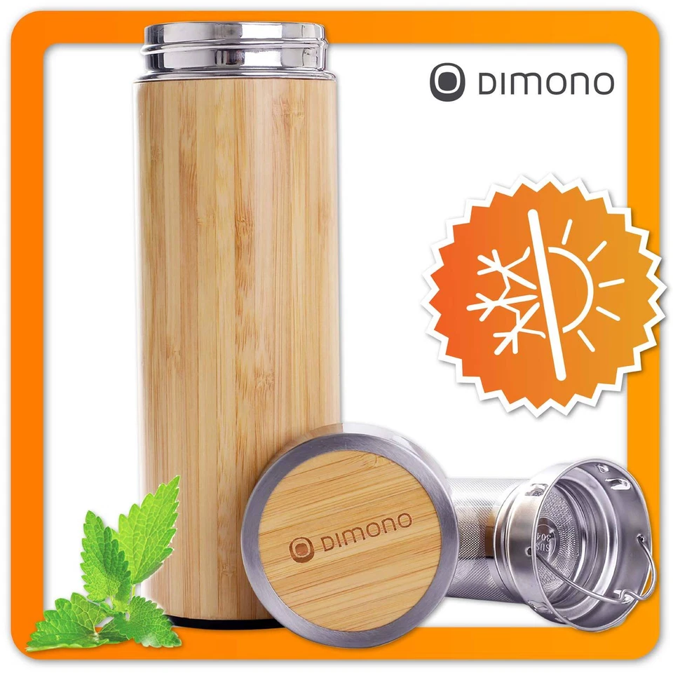 Thermobecher Thermosbecher Isolierbecher Kaffeebecher To Go Bambus Edelstahl Tee - Bild 1 von 4