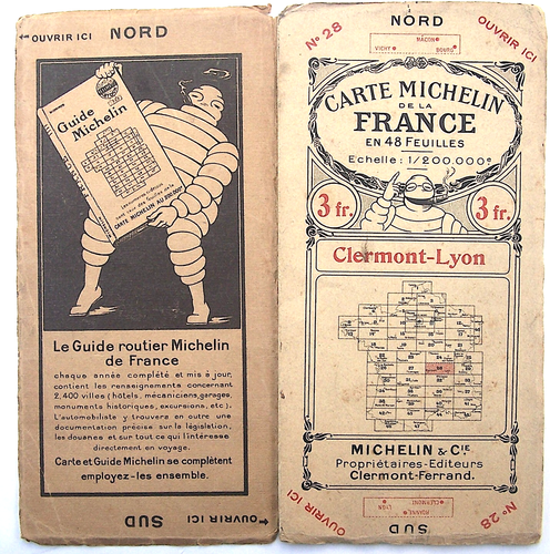 CARTE MICHELIN 1962 N°65 Auxerre - Dijon / Ancien Guide, Plan Routier