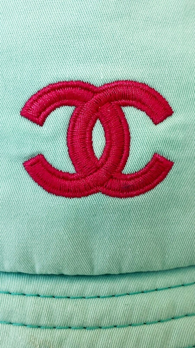 21P CHANEL PASTEL GREEN PINK CC LOGO BUCKET CLOCHE HAT S | eBay