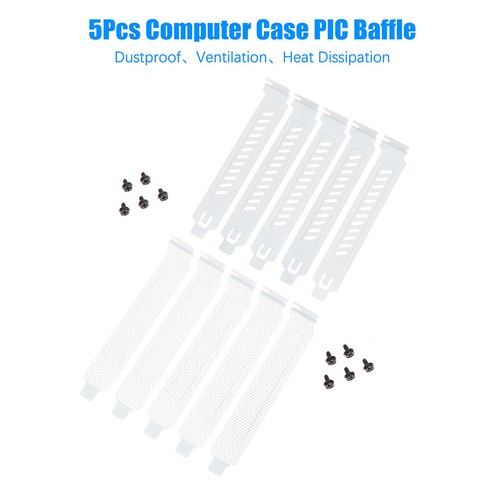 5Pcs Desktop Computer Host Chassis PCI Cooling Dust Filter PCI Slot Baffle Net