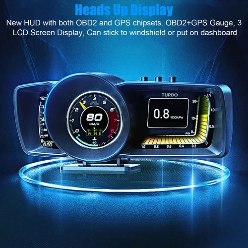 3.5'' 3 LCD Screen OBD2 GPS Smart Car Speedometer HUD Gauge Head Up Display RPM - Bild 1 von 11
