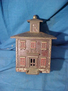 c1879 CAST IRON Building " CUPOLA BANK " By J.E.STEVENS Orig Finish