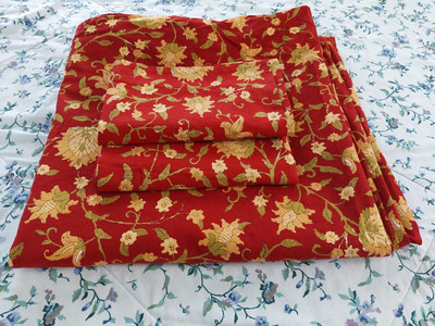 POTTERY BARN Vanessa Palampore Linen Blend Full/Queen Duvet Cover & 2Shams Set .