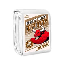 Tarp 30x60 ft Heavy Duty 12mil 100% Waterproof High Durability Multipurpose,U...