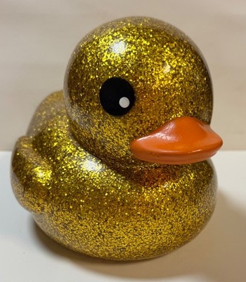 JA-RU Jumbo Dazzle Duckie 6'' Gold Glitter Rubber Duck Sparkly Toy Jeep Ducking
