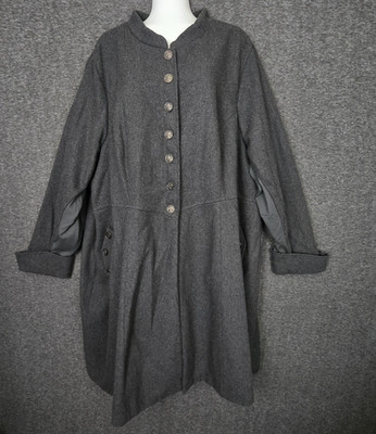 Torrid x Outlander Series Coat 5 5X Gray Scottish Thistle Claire Button Wool