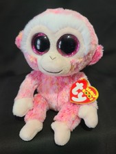Ty Beanie Baby Boo 6"  RUBY pink Monkey Retired NEW NWMT toy plush Stuffed