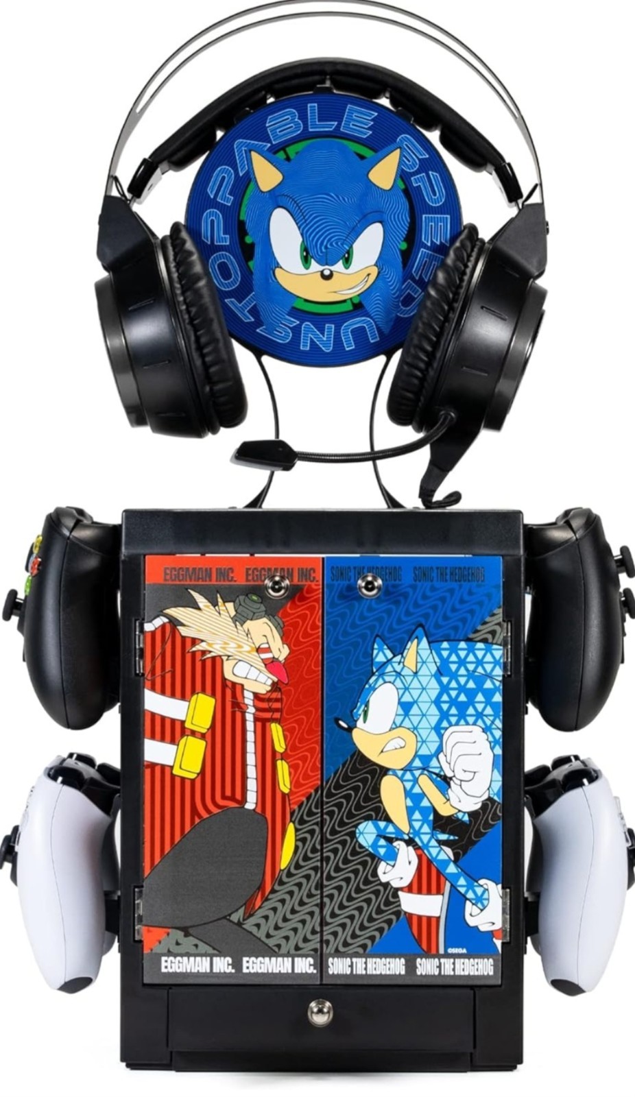 Numskull Official Sonic the Hedgehog Gaming Locker & Storage Stand-Holds 10 disc