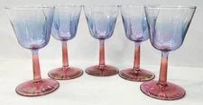5 Cotton Candy Colors Glasses Stemmed Table Decor Drinkware