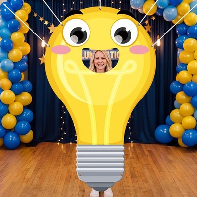 Wovweave Vbs 2026 Light Bulb Face Hole Photo Booth Prop Illumination Party