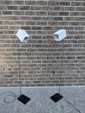 Robert Sonneman for George Kovacs (Pair) (2) Cube Head Floor Lamp White Vintage
