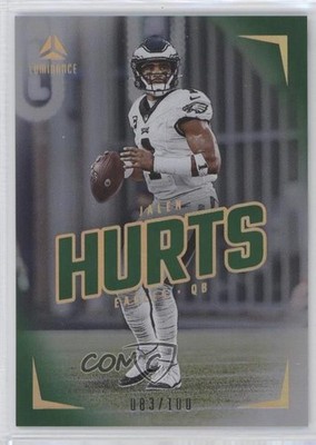 2024 Panini Luminance Green 83/100 Jalen Hurts #57 02v3