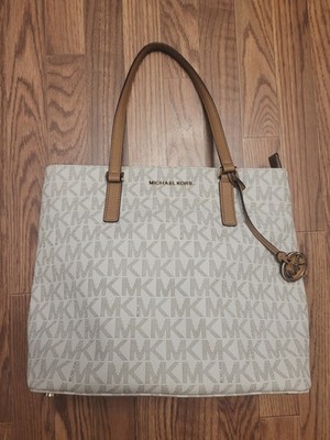Michael Kors Morgan Medium Logo Tote Bag Vanilla Gold Hardware FREE FAST SHIP!