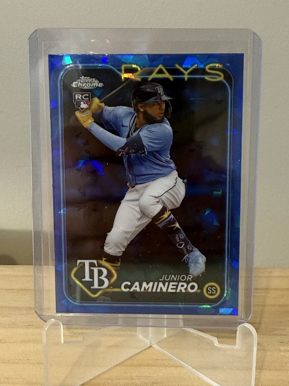 Junior Caminero 2024 Topps Chrome Sapphire #628 Rookie RC Rays