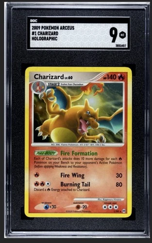 Charizard 1/99 Holo Arceus SGC 9 MINT 2009 Pokemon Card