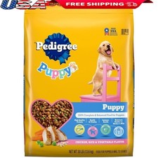 Dry Puppy Food Chicken Vegetable Kibble Health Growth Immunity All Breeds 30lb 1.58 per pound