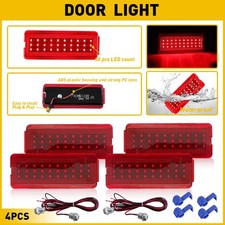 of Set 4 Interior Front Light Door Lens Red For 1999-07 Ford F250 F350 F450 F550