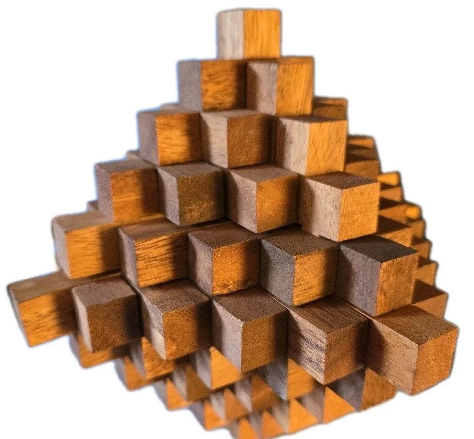 Rompecabezas de madera octaedro rompecabezas estrella de la muerte pagoda 7 x 7 x 7 Foto 2 de 4