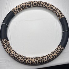 Leopard Steering Wheel Cover - Made With Pvc Leather And Rhinestones