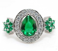 3CT Treated Emerald  Topaz 925 Sterling Silver Ring Jewelry Sz 7 MK6-5