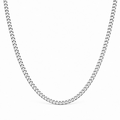 Panzerkette 3 mm Massiv 925er Sterling Silber Gestempelt Italy Damen Herren