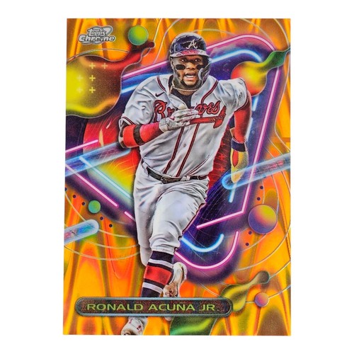 2023 Topps Cosmic Chrome Ronald Acuna Jr #68 Orange Galactic SP #'d /25 - Bild 1 von 3